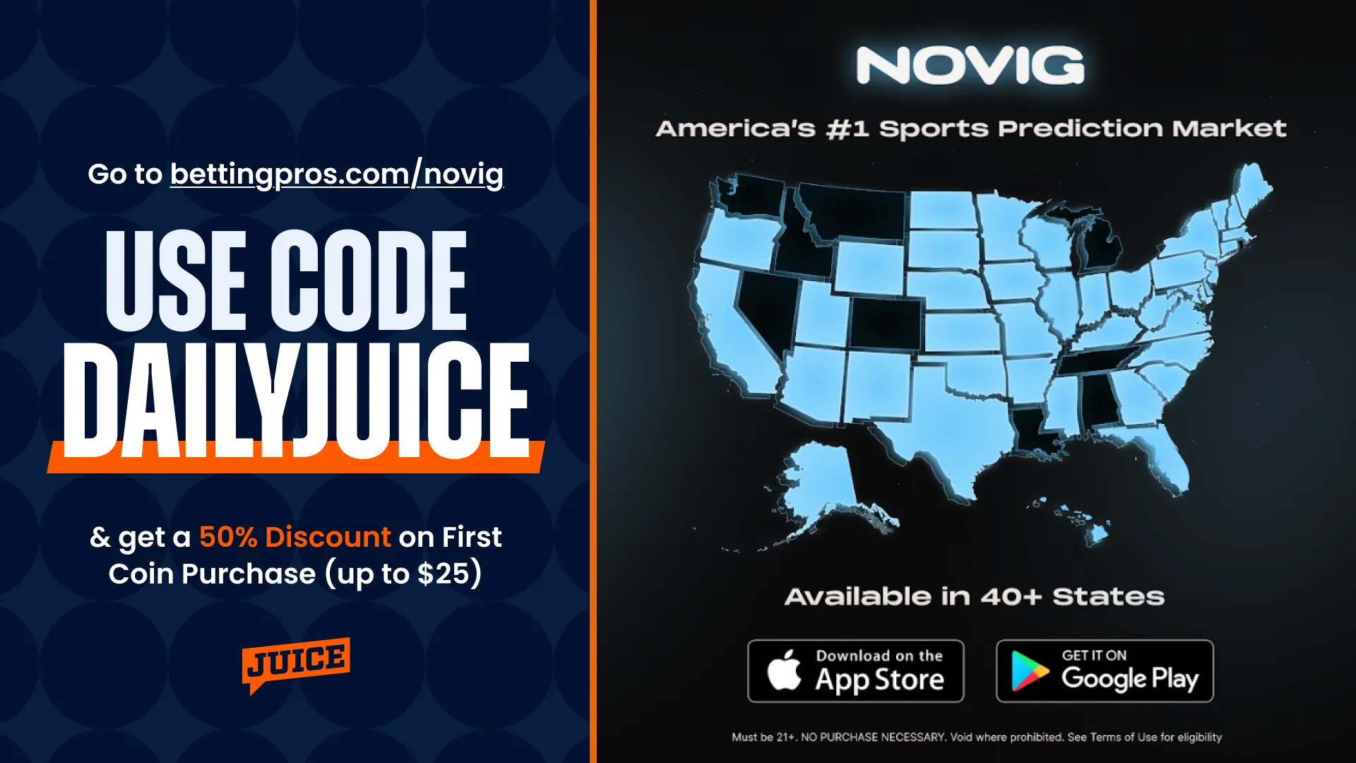 Novig Daily Juice promotional offer