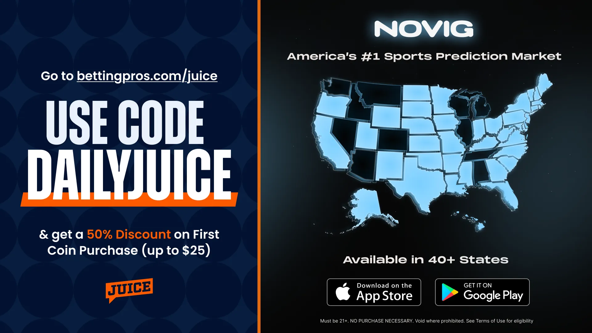 Novig Daily Juice promotional offer