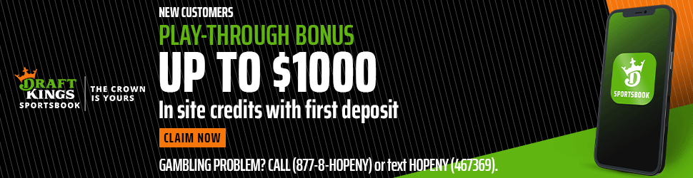 DraftKings Sportsbook Offer: Play-Through Bonus Up To $1000