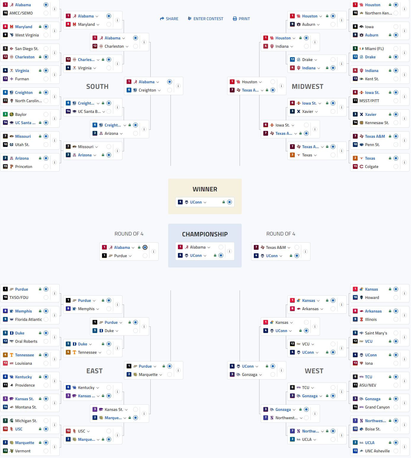 2023 NCAA Tournament Perfect Bracket: Large Pools (March Madness)