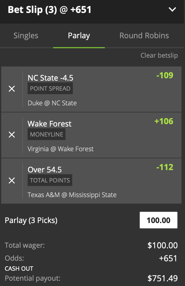 over under betting football parlays