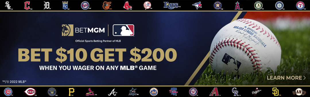 BetMGM MLB Tawaran Taruhan 10 Menang 200